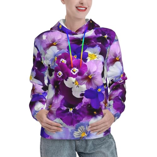 Sweat à capuche imprimé floral violet pour affronter le froid de l'automne avec style