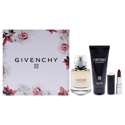 Image of LInterdit by Givenchy for Women - 3 Pc Gift Set 2.7oz EDP Spray, 2.5oz Body Milk, 0.05oz Lipstick