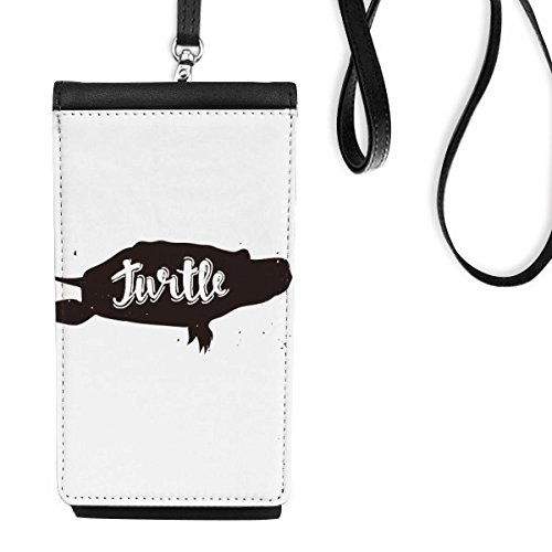 Bourse smartphone tortue noir et blanc porte-monnaie suspendu simili cuir
