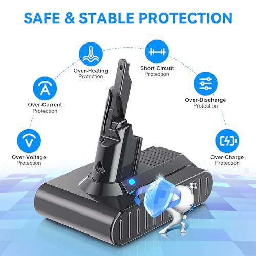 V7 6000mAh/6.0Ah Akku für Dyson Ersatzakku für V7 SV11 Animal Fluffy Absolute Trigger Motorhead Pro Car+Boat Staubsauger 6.0Ah Battery