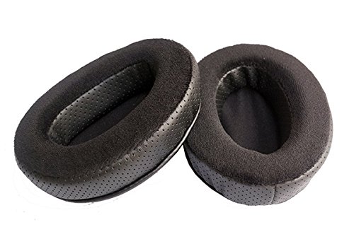 V-MOTAReplacement Leather Cushion pad for Sony Brainwavz HM5,Velor Memory Foam Earpads for AKG, HifiMan, ATH, Philips, Fostex (Black(Flannelette Earmuffs))