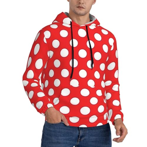 Sweat à capuche pour homme à pois noir et blanc pour look casual