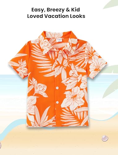Image of PATPAT Family Hawaiian Matching Outfits - Mommy and Me Vacation Outfits | Halter Sundresses and Button Down Shirts,Caribbean Vacation Summer Tropical Outfits,Hawaiian Boho Tropical Floral Printed