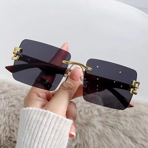 Lunettes de soleil carrées sans monture légères contre la fatigue oculaire