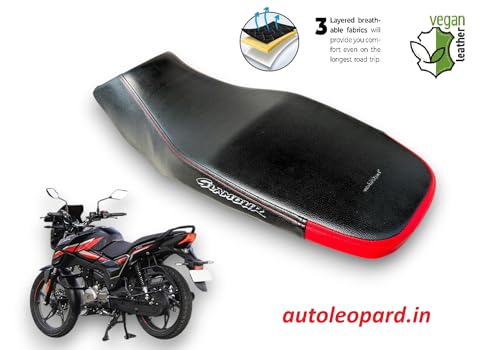 Image of Hero Glamour X 125 Bike SEAT Cover,PU Leather,RED Black Colour,Rope PROVIDED Water Proof
