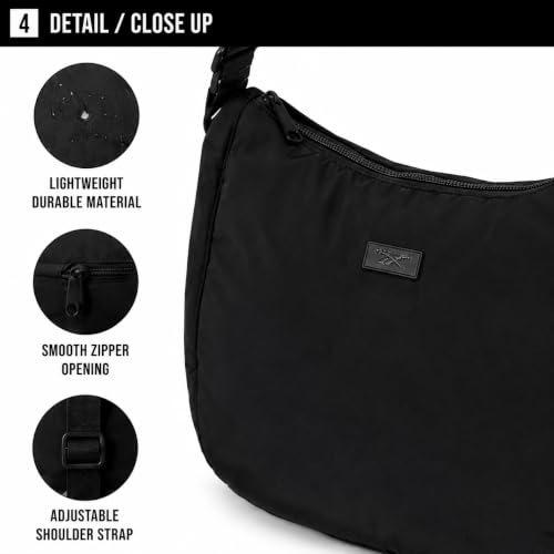 Image of Reebok Womens Crossbody Bag - Lightweight Stylish Nylon Quilted and Non-Quilted Everyday Crossbody Sling Bags for Women