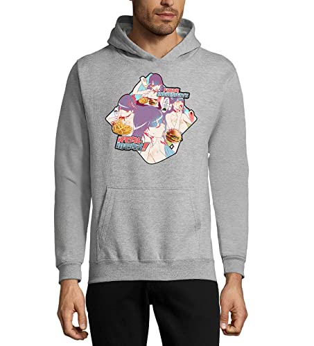 Sweat kinky anime girl burger time gris pour vos journées chill et conventions manga