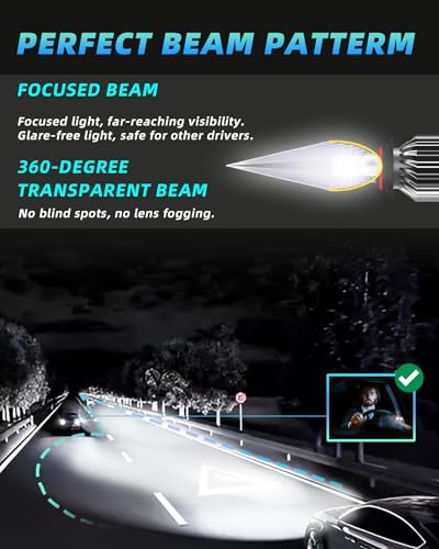 Image of Light Bulbs Fit for Chevy Traverse 2013 2014 2015 2016 2017 2018, H7 High Beam H11 Low Beam Upgraded Combo Kit, 400% Brightness 6500K White, Plug-N-Play, 4 Pack