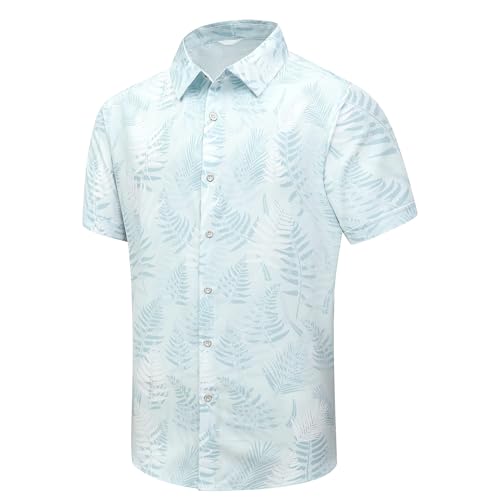 Image of Men's Hawaiian Shirt Tops Vintage Short Sleeve Button Down Beach Shirt Male Tropical Floral Summer Pullover Party Holiday