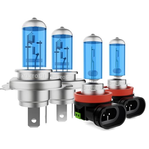 Image of Headlight Bulbs Fit for 2006-2014 Toyota Yaris,9003 High Low Beam H11 Fog Lights Bulbs Combo,Halogen Headlights,300% Brightness,Plug and Play,6000K White,4 Pcs