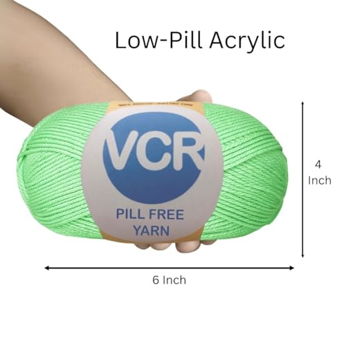 Image of VCR Pista Yarn, Pill-Free Soft Knitting Yarn, 100 Grams Hank, 263 Meters Length, Low-Pill Acrylic Yarn, Soft Crosia Threads, Pack of 1, Suitable for Beanies, Caps and Gloves