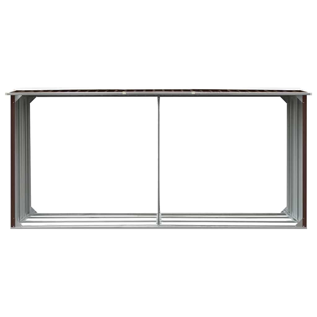 Genérico Casetilla para leña Acero galvanizado marrón 330x92x153 cm,Casa y jardín,Accesorios para hornos de leña y chimeneas,Accesorios para Bolsas y Soportes de leña-47087