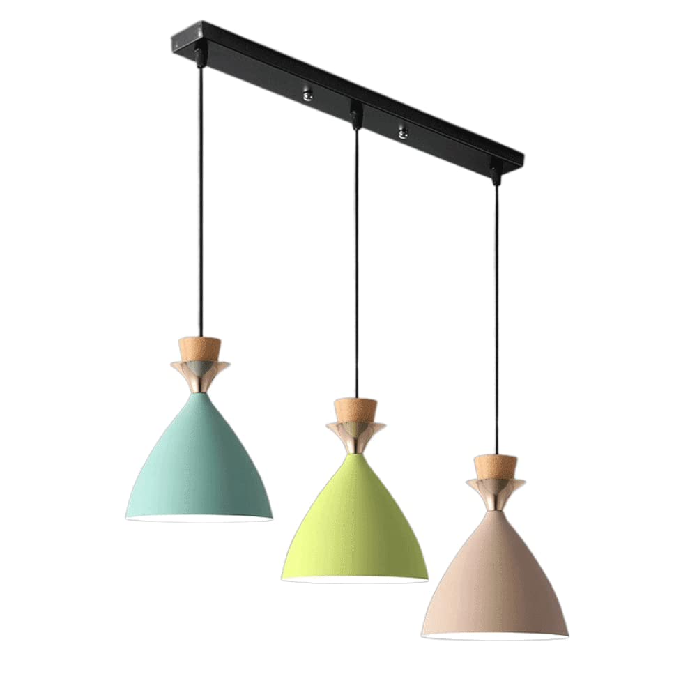Mjsdjof 3-Lights Simple Cluster Pendant Light, Restaurant Hanging Lamp, Modern Macarons Lighting Fixtures for Kitchen Island, Bar Counter, Coffee Shop, 1M Suspension Wire Adjustable