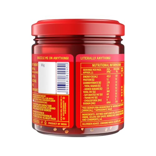Image of MasterChow Sichuan Chilli Oil (90 gms) | Spicy, Crunchy, Garlicky Flavor | Made with Sichuan Peppercorns, Crunchy Garlic & Red Chillies | Gluten-Free | Eat With Momos, Pizza, Noodles