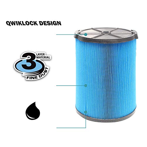 ANBOO 1 Pack VF5000 Replacement Filter for Ridgid for Shop Vac 6-20 Gallon Wet Dry Vacuums, 3 Layer Pleated Vacuum Filter Fits for WD1450 WD0970 WD1270 WD06700 WD1680 RV2400A