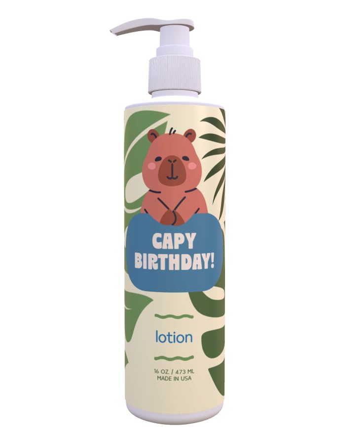 Birthday Lotion Capybara Birthday Light Green Tea Lemon Scent 12 Pack 16 oz Pump Funny Capy Birthday Decor
