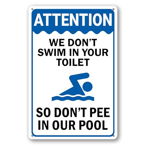 Geroclonup Panneau humoristique en aluminium antirouille avec inscription « Do Not Pee In Pool » - 30 x 40 cm - Décoration murale en métal résistant aux intempéries pour ndoor extérieur