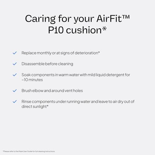 Resmed AirFit P10 Nasal Pillow Cushion - CPAP Mask Accessories Replacement - Soft Lightweight Silicone - Dual Wall - Large