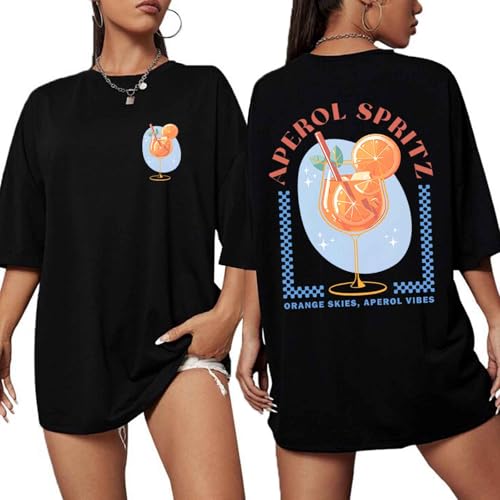 Aperol Spritz Overiszed T-Shirt Summer Party Cocktail Shirt Bachelorette Aesthetic Shirt
