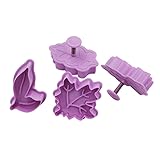 Anyana 4Pcs Maple Leaf Cookie Press Cutters Biscuit Mold Cake Decorating Supplies Fondant Embosser