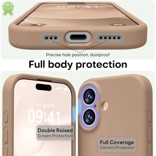Image of LOVE 3000 Designed for iPhone 17 Case, Premium Silicone [Compatible with Magsafe][Soft Anti-Scratch Microfiber Lining] Shockproof Protective Phone Case for Men Women 6.3 inch, Light Brown