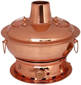 Chinese Copper Hotpot, Thick Monian Cattle Design, Electric Double Heating Base, Split Easy Clean, Perfect for Family Gatherings, Authentic Hotpot Experience