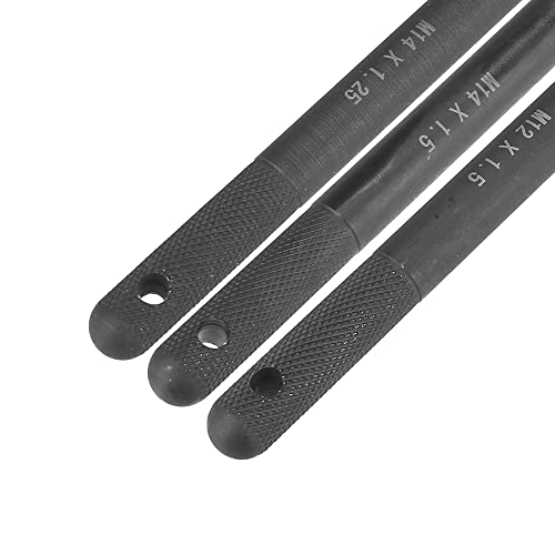 Image of X AUTOHAUX 3pcs Black Carbon Steel M12x1.5 M14x1.5 M14x1.25 Wheel Hangers Alignment Pin Tire Studs Tool for Car