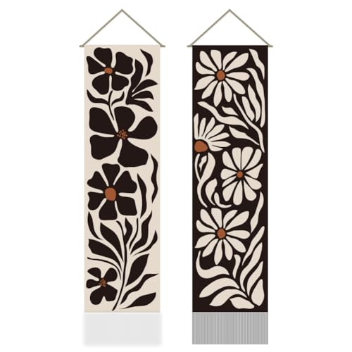AHANDMAKER 2Pcs Abstract Flowers Tapestry, Abstract...