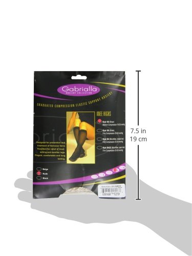 Image of GABRIALLA Sheer Graduated Compression Knee High Stockings 3 Pack (20-22 mmHg) H-160: X-Large Nude