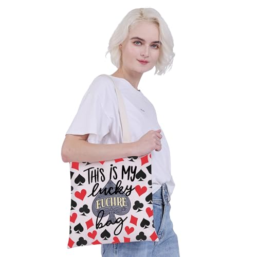 Bolso tote para jugadores de Euchre, con mensaje divertido, de algodón, para mujer miniatura 6