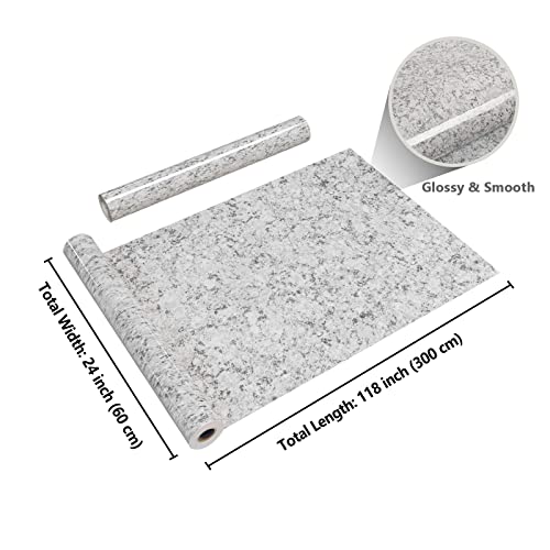 Cre8Tive Granite Wallpaper Peel And Stick 24"X118" Grey Granite Contact Paper For Countertops Waterproof Self Adhesive Removable Marble Decorative Vinyl Wall Paper Roll For Kitchen Bathroom Furniture #TOP6