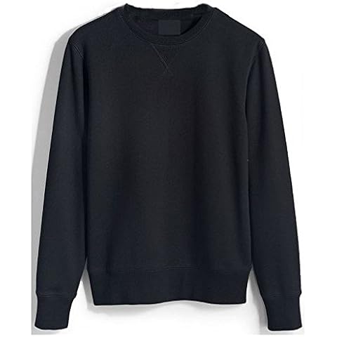 ROCKBERRY Mens Sweatshirts- Pullover Jumper Sweater for Work, Casual, Leisure- Crew neck Top Black Cover