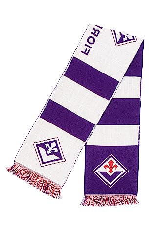  Fiorentina Sciarpa PERSEO Trade Sciarpa Jacquard Fiorentina Acrilico Ufficiale Unisex Squadra Calcio
