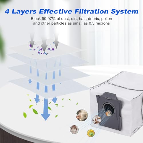 Image of Dust Bags Compatible with Dreame X50 X40 X30 L50 L40 Ultra / L10S Pro Ultra / L10S Ultra Gen 2 / L10S Plus / D10 Plus Gen 2 / Mova E30 V50 Ultra P50 Pro Ultra, 3L Large Disposable Vacuum Bag (6 Pack)