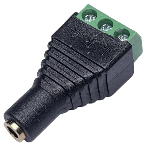 Conector de audio 3.5mm stereo TRS hembra a terminal AV, pack 4 miniatura 6