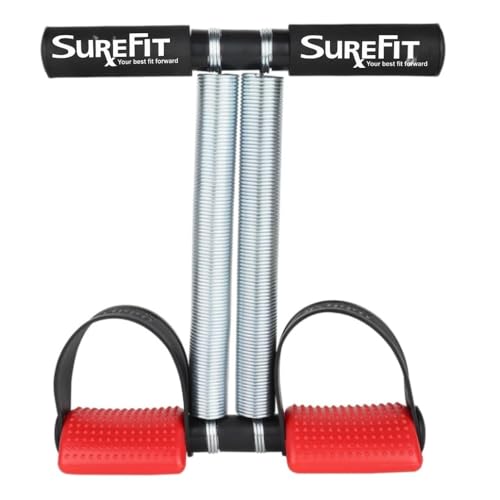 Image of SUREFIT Double Spring Tummy Trimmer & Push Up Board Combo Full Body Workout Kit with Heavy Duty Dual Spring Black /Red Standard Size