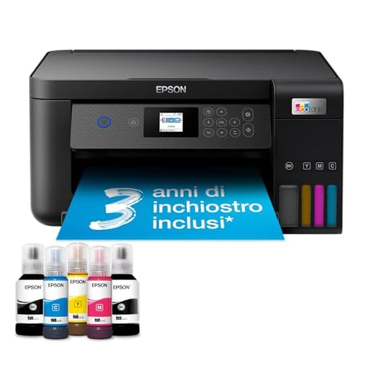 Epson EcoTank ET-2851 Stampante Multifunzione A4, Serbatoi Ricaricabili Alta Capacità, 5 Flaconi Inclusi pari a 14000pag B/N 5200pag Colore, Display LCD