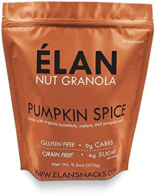 Granola Bakery - Grain Free Pumpkin Spice Granola, 5g Net Carb, 10.6Oz Bag - Paleo Keto Dessert, Healthy Low Carb Dessert, Gluten Free, Diabetic Friendly