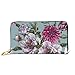 Produktbild JHGFG Mode Handtasche Reißverschluss Brieftasche Floral Seamless Pattern Aquarell Pfingstrosen Stechapfel Telefon Clutch Geldbörse Abendkupplung Blocking Leder Brieftasche Multi Car
