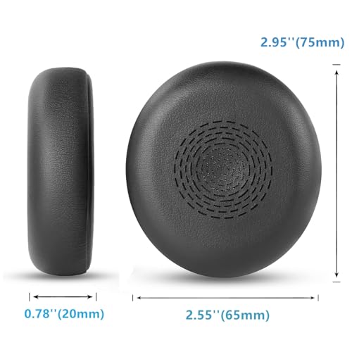 Almohadillas de repuesto Evolve2 75 para Jabra Evolve2 75 - Kit de espuma para micrófono | Almohadillas con cuero proteico suave y espuma viscoelástica de alta densidad, negro miniatura 4