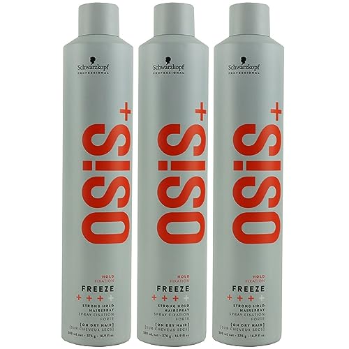 Schwarzkopf Osis Lot de 3 sprays pour cheveux Freeze Strong Hold 500 ml