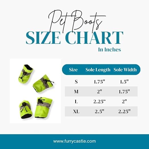 Image of 100% Polyester Warm Comfortable Water Resistance Pet Boots /Shoes for Dogs & Cats (Neon Green, Large)