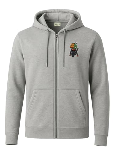 Image of ADRO Men's Regular Fit Zip-Up Hoodie for man | 320 GSM Cotton Poly Fleece Zipper Sweatshirt with Soft Fabric & Printed Hoodies