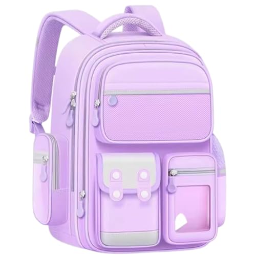 Mochila Infantil menino e menina, escolar com grande capaciade, super reforçada e ortopédica(Lílas)