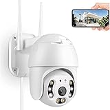 Security Camera Outdoor,Pan Tilt Wireless WiFi Home Security Camera,2K 3MP with 5X Digital Zoom Dome...