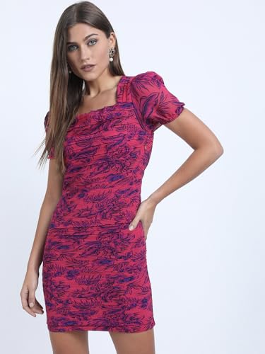 Image of Tokyo Talkies Women's Short Sleeves Square Neck Printed Dresses | Stylish Dresses | Casual Dresses
