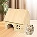 Stgfyxgs Hamster Wood House Cage Accessories Landscaping Supplies Hut Wood Pet Habitat Pet Shelter for Hamster Gerbils Small Animals, s