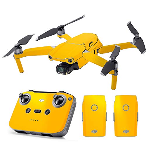 SopiGuard Skin for DJI Mavic Air 2 Precision Vinyl Sticker Full Drone Set + Controller + 3 Battery Skins (Gloss Yellow)