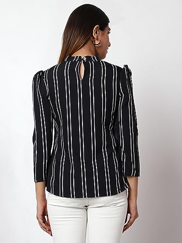 Image of PRETTIFY Womens Navyblue Polka Dot Top