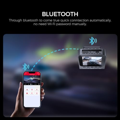 Câmera veicular 4K para carros, câmeras duplas frontal e traseira, aplicativo WiF 6 integrado, contr